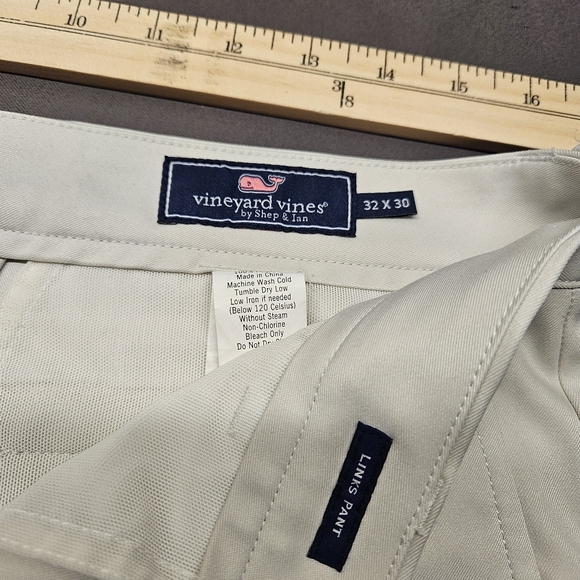 Vineyard Vines Links Pant Flat Front Performance Golf White Mens 32x30 - Picture 5 of 6